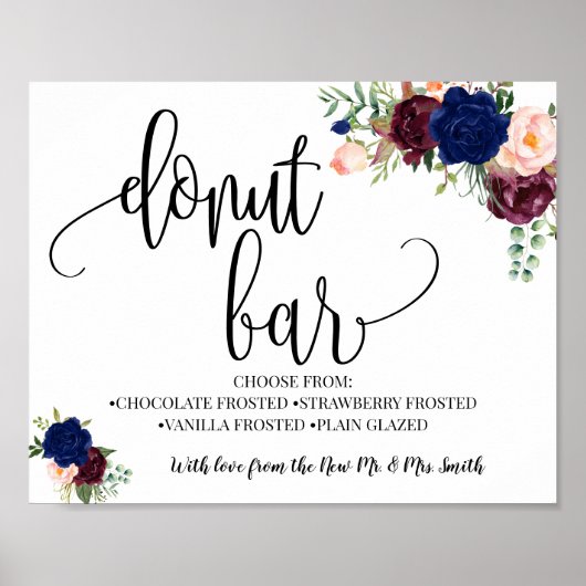 Donut Bar Party Hochzeitsempfang Poster (Vorne)