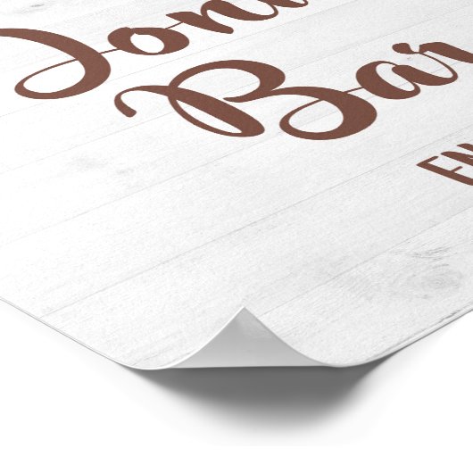 DONUT BAR Sonnenblumendusche oder Party-Zeichen Poster (Ecke)