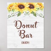 DONUT BAR Sonnenblumendusche oder Party-Zeichen Poster (Vorne)