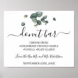 Donut-Bar-Süßigkeiten-Tischtenniszeichen für Hochz Poster