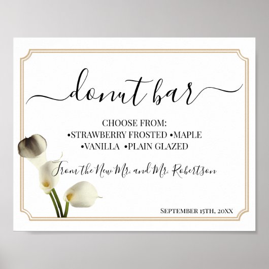 Donut-Bar-Süßigkeiten-Tischtenniszeichen für Hochz Poster (Vorne)