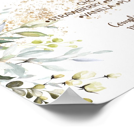 Donut Bar Table Wedding Kräuterzeichen Poster (Ecke)