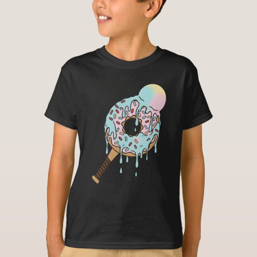 Donut Baseball Bat Ice Cream Drip Kids Toddler Boy T-Shirt (Vorderseite)