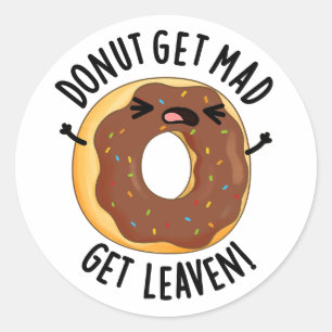 Donut bekommen Mad Leaven Funny Donut Pub Runder Aufkleber