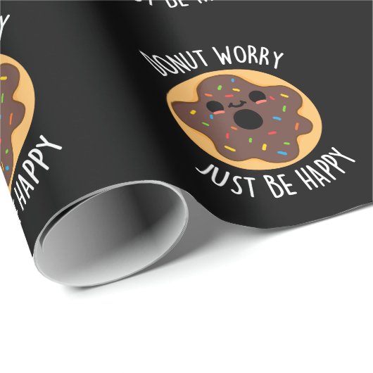 Donut Besorgnis nur glücklich lustige Donut Pun Da Geschenkpapier (Rolleneckpunkt)