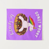 Donut Besorgnis sei glücklich I Wandteppich (Vorderseite (Horizontal))