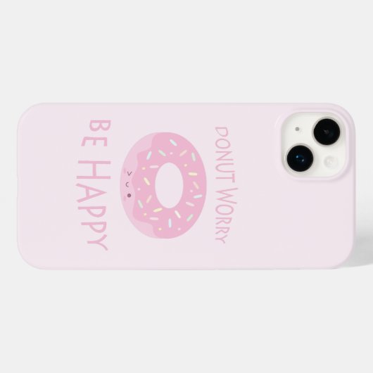 Donut Besorgnis sei glücklich Niedliche Pink Dough Case-Mate iPhone Hülle (Rückseite (Horizontal))