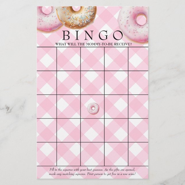Donut | Bingo | Baby Showspiele (Vorderseite)