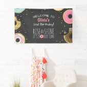 Donut Birthday Banner Party Doughnut Backdrop Girl (Insitu)