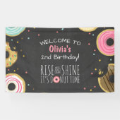 Donut Birthday Banner Party Doughnut Backdrop Girl (Horizontal)