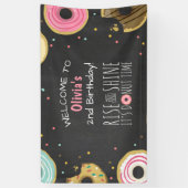 Donut Birthday Banner Party Doughnut Backdrop Girl (Vertikal)
