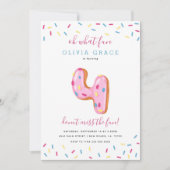 Donut Birthday Celebration | Vier Einladung (Vorderseite)