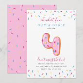 Donut Birthday Celebration | Vier Einladung (Vorne/Hinten)