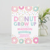 Donut Birthday Einladung Donut Grow Up Party (Stehend Vorderseite)