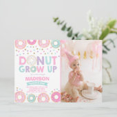 Donut Birthday Einladung Donut Grow Up Party (Stehend Vorderseite)