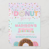 Donut Birthday Einladung Donut Grow Up Party (Vorne/Hinten)