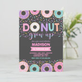 Donut Birthday Einladung Donut Grow Up Party (Stehend Vorderseite)