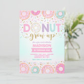 Donut Birthday Einladung Donut Grow Up Party (Stehend Vorderseite)
