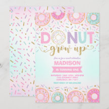 Donut Birthday Einladung Donut Grow Up Party