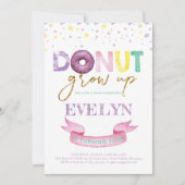 Donut Birthday Einladung Donut Grow Up Party (Vorderseite)