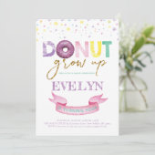 Donut Birthday Einladung Donut Grow Up Party (Stehend Vorderseite)