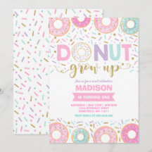 Donut Birthday Einladung Donut Grow Up Party