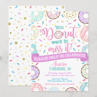 Donut Birthday Einladung Donut Party