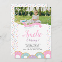 Donut Birthday Einladung mit Foto