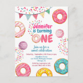 Donut Birthday Einladung Sweet 1 ONE Postkarte (Vorderseite)