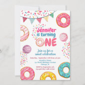 Donut Birthday Einladung Sweet ONE (Vorderseite)