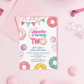 Donut Birthday Einladung Sweet ZWEI