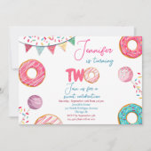 Donut Birthday Einladung Sweet ZWEI (Vorderseite)