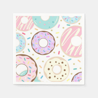 Donut Birthday Napkins, Donut Party Napkins Serviette