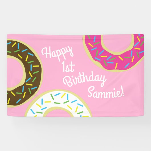 Donut Birthday Party Banner (Horizontal)