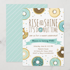 Donut Birthday Party Einladung Rise und Shine