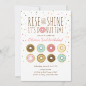 Donut Birthday Party Einladung Rise und Shine (Vorderseite)