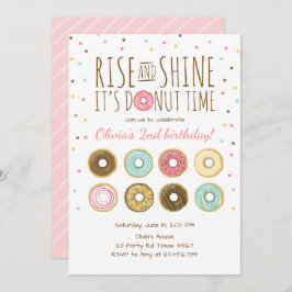 Donut Birthday Party Einladung Rise und Shine