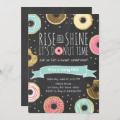 Donut Birthday Party Einladung Rise und Shine (Vorne/Hinten)