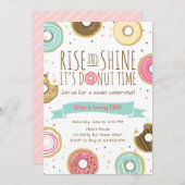 Donut Birthday Party Einladung Rise und Shine (Vorne/Hinten)