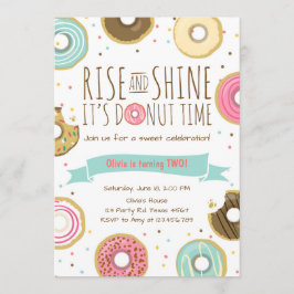 Donut Birthday Party Einladung Rise und Shine