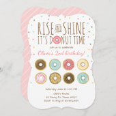 Donut Birthday Party Einladung Rise und Shine (Vorne/Hinten)
