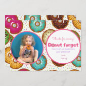 Donut Birthday Party Foto Danke Karte (Vorne/Hinten)
