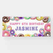 Donut Birthday Party Happy 6. Geburtstag Banner (Horizontal)