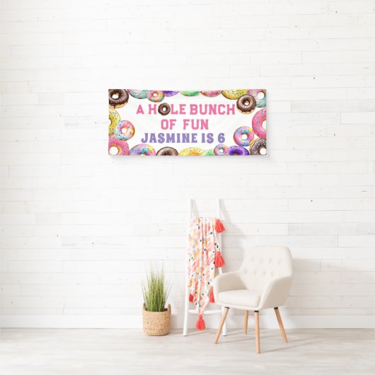 Donut Birthday Party Hole Bunch Spaß Banner (Insitu)