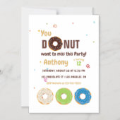 Donut Birthday Party Magneteinladung (Vorderseite)