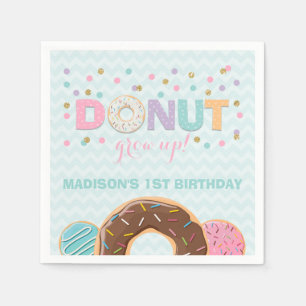 Donut Birthday Party Napkin Donut Grow Up Party Serviette