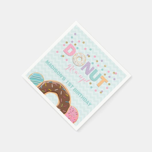 Donut Birthday Party Napkin Donut Grow Up Party Serviette (Ecke)