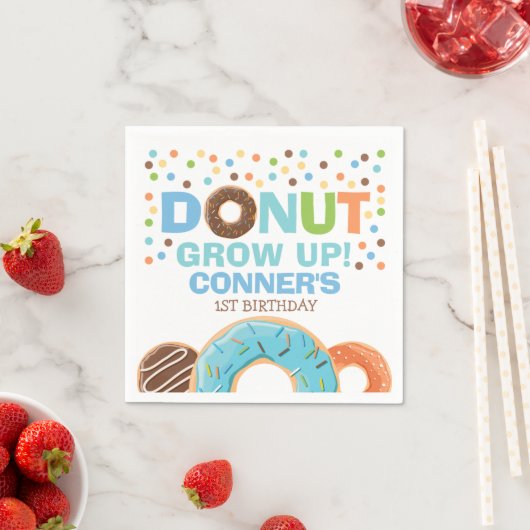 Donut Birthday Party Napkin Donut Grow Up Party Serviette (Beispiel)