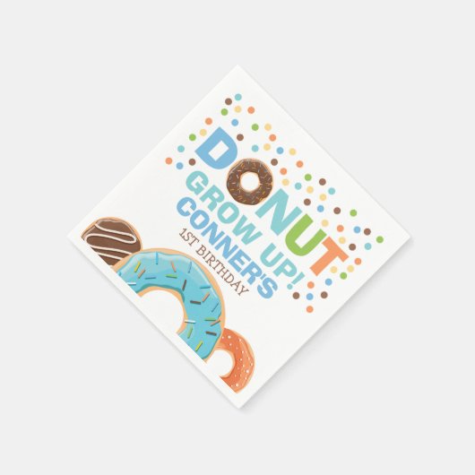 Donut Birthday Party Napkin Donut Grow Up Party Serviette (Ecke)