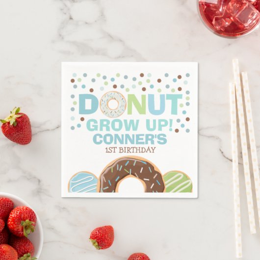 Donut Birthday Party Napkin Donut Grow Up Party Serviette (Beispiel)